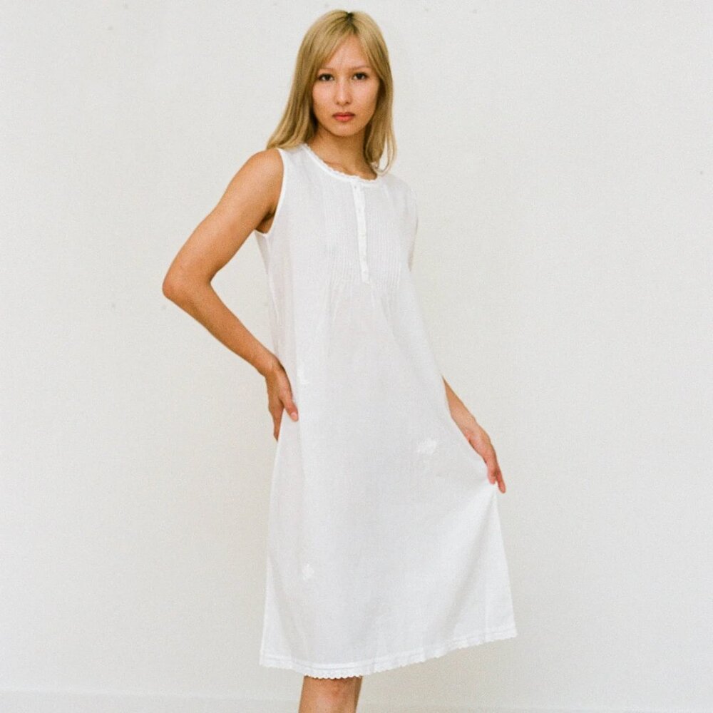 New: Brooklyn cult favorite, Salterhouse Chores Nightgown in white (one size)